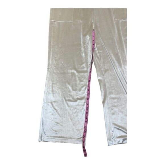 World Market Size XL Champagne Cream Velour Overalls Jumpsuit w/Pockets Bohemian - Picture 4 of 8